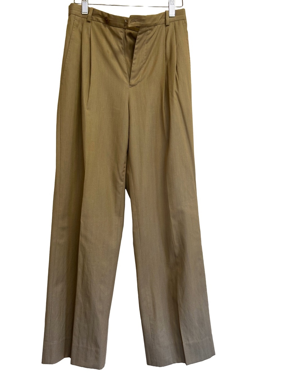 Vintage 90s Barry Bricken Cotton Wool Herringbone Pleated Pants 2